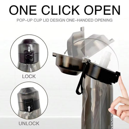 Motion Water Bottle with 1Or7 Flavour Pods 650ML Large Capacity Sports Water up Bottle Starter up Set New Fruit Fragrance