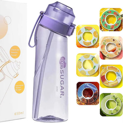 Motion Water Bottle with 1Or7 Flavour Pods 650ML Large Capacity Sports Water up Bottle Starter up Set New Fruit Fragrance