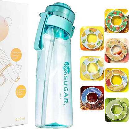 Motion Water Bottle with 1Or7 Flavour Pods 650ML Large Capacity Sports Water up Bottle Starter up Set New Fruit Fragrance