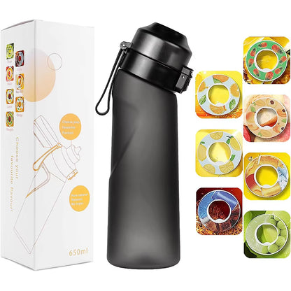 Motion Water Bottle with 1Or7 Flavour Pods 650ML Large Capacity Sports Water up Bottle Starter up Set New Fruit Fragrance